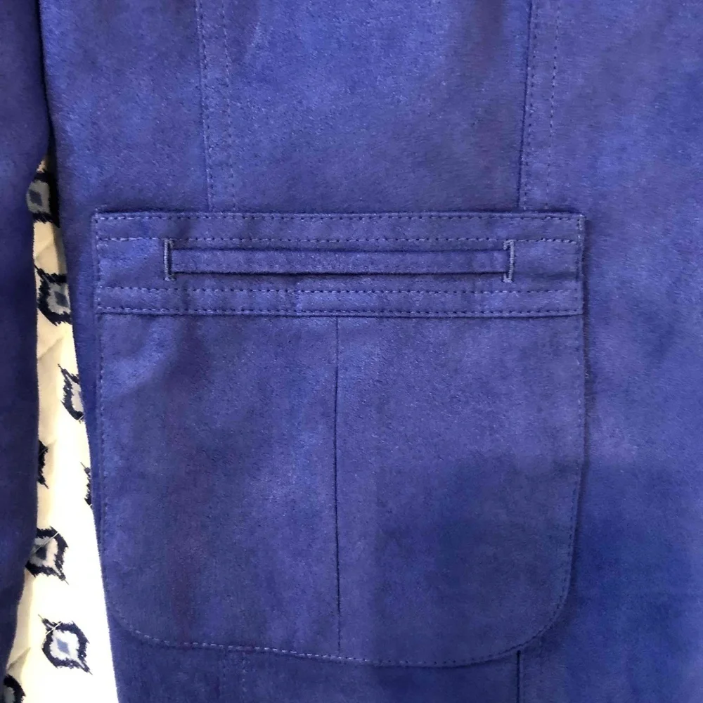 Tanjay Blue 5 Button Mandarin Collar Jacket Mens Size 18